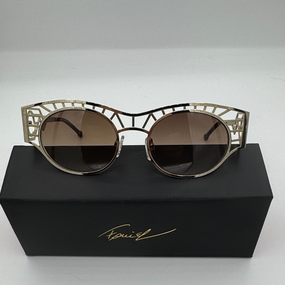 Faniel Gold Geometric Sunglasses
